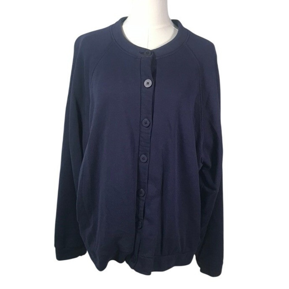 ROYALTY BY MALUMA Navy Blue Paisley Lined Button Up Cardigan Sweater XL